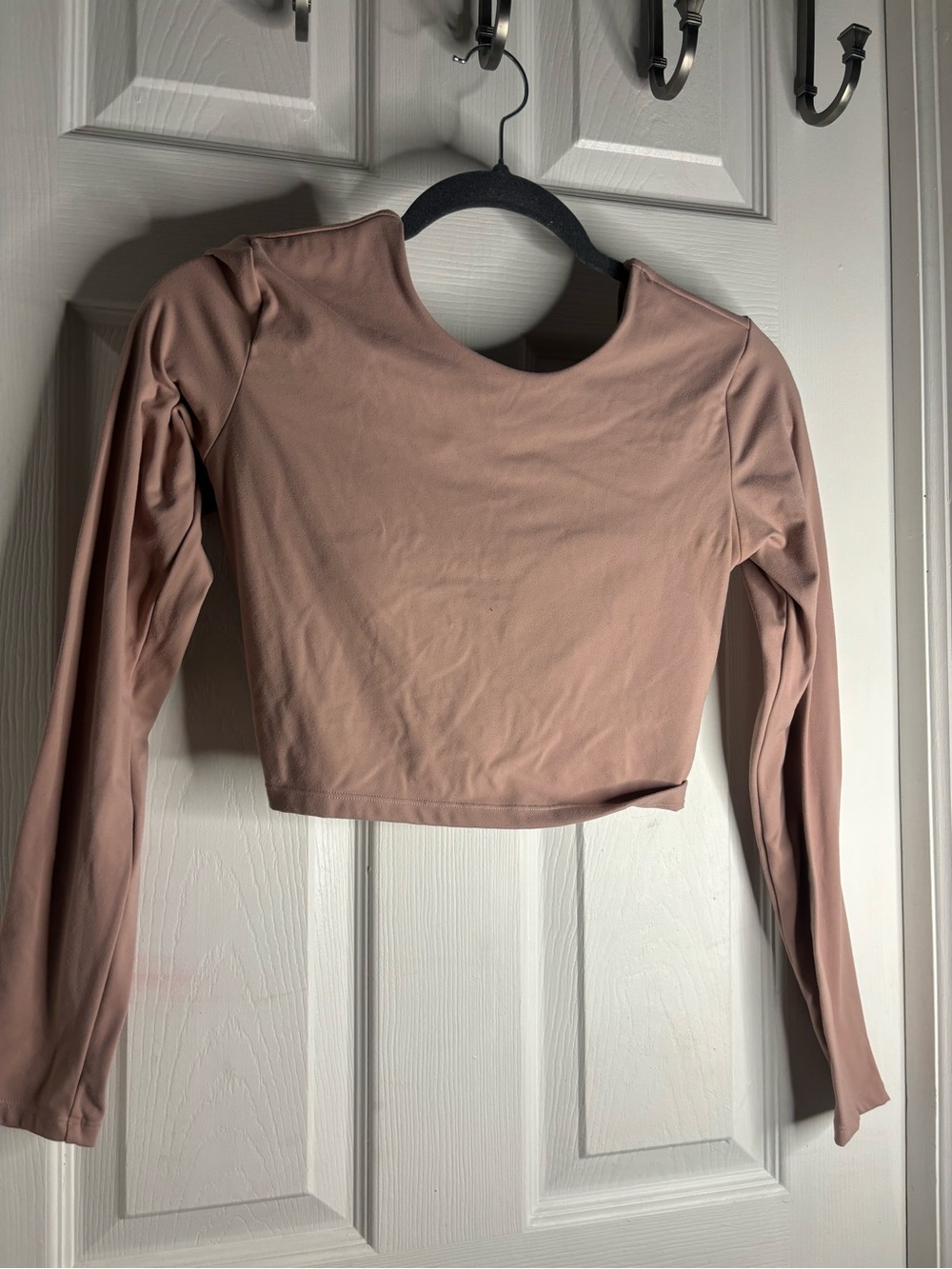 Women's Long Sleeve Crop Top in Dusty Rose